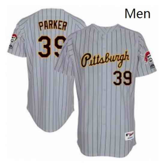 Mens Majestic Pittsburgh Pirates 39 Dave Parker Replica Grey 1997 Turn Back The Clock MLB Jersey